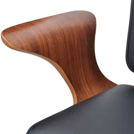 vidaXL Bürostuhl Bugholz Kunstleder Braun