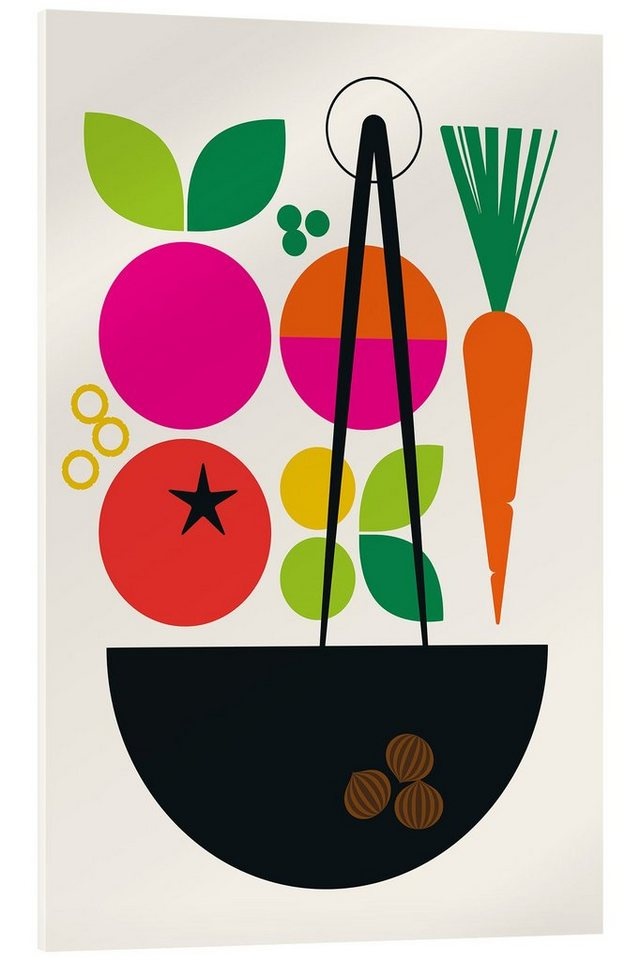 Posterlounge Acrylglasbild Bo Lundberg, Cooking, Wohnzimmer Lounge Grafikdesign bunt 40 cm x 60 cm