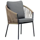 Xlmoebel Sessel Hochwertiger grauer Rattan-Sessel mit modernem Design und Holzpolstern (Sessel), Hergestellt in Europa grau