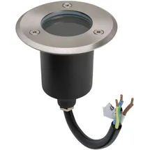 Energmix LED Einbau Bodenleuchte Edelstahl Rund IP67 ohne Leuchtmittel