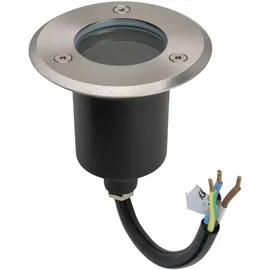 Energmix LED Einbau Bodenleuchte Edelstahl Rund IP67 ohne Leuchtmittel