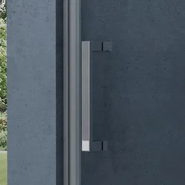 SoGood doporro Nischentür Duschabtrennung 80x195 cm Duschtür mit Falttür 8mm Esg-sicherheitsglas Klarglas Duschwand schwarz inkl. Nano-beschichtung Teramo37k