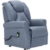 POLTRONE ITALIA Angela1 fernsehsessel mit aufstehhilfe elektrisch Medizinisches Gerät Vibrationsmassage 4 Räder Mikrofedersitz Flauschige schmutzabweisend schlafsessel relaxsessel Blau Denim