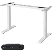 Songmics Schreibtisch Höhenverstellbar Weiß