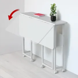 Maclean Brackets Maclean Klapptisch weiß fahrbar Platte 100x58cm max. 50kg MC-126 W - Weiß