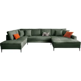 trends by hg Wohnlandschaft Cord 3-Sitzer Grün
