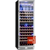 Klarstein Einbau-Weinkühlschrank, 2 Zonen Getränkekühlschrank Klein, Kleiner Weinschrank 433L, Wein-Kühlschrank Klein mit Glastür, Indoor/Outdoor Flaschenkühlschrank, Wine Fridge 165 Flaschen