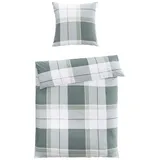 CASANOVA casa NOVA Flanell-Bettwäsche CLAIRE, 135 x 200 cm - Weiß - mit Reißverschluss