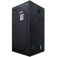 SunStream Growzelt 100x100x200cm Zuchtzelte für Hydrokulturen Pflanzenzelt, 600D GrowZelt mit Hochreflektierendem, Wasserfestem Mylar-Beobachtungsfenster und Bodenwanne für Hydrokulturen-Anbausystem