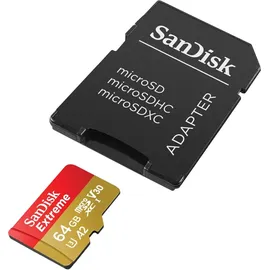 SanDisk Extreme microSDXC UHS-I U3 A2 + SD-Adapter 64 GB
