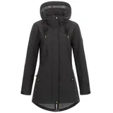 ankerglut Softshellmantel Kurzmantel mit Kapuze Gefüttert Übergangsjacke #ankerglutbrise Softshelljacke, Black, 40