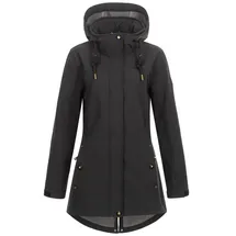 ankerglut Softshellmantel Kurzmantel mit Kapuze Gefüttert Übergangsjacke #ankerglutbrise Softshelljacke, Black, 40
