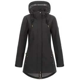 ankerglut Softshellmantel Kurzmantel mit Kapuze Gefüttert Übergangsjacke #ankerglutbrise Softshelljacke, Black, 40