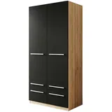Priess Wäscheschrank Barcelona 94 x 193 x 54 cm Braun/Schwarz
