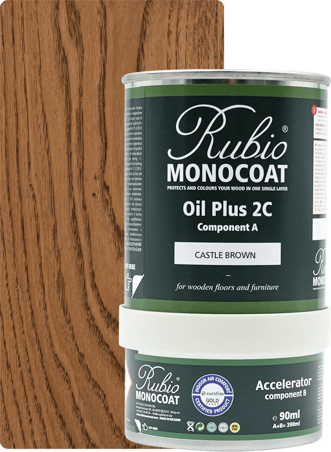 Rubio Monocoat Set Oil Plus 2C Castle Brown 390ml (A+B) - 390ml [15m2]