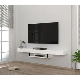 moebel17 Alberes TV-Lowboard 150x22x29,6 cm Weiß Holz
