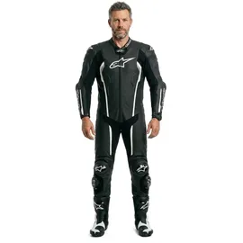 Alpinestars Missile V2 1-Teiler Motorrad Lederkombi, schwarz/weiß, 60