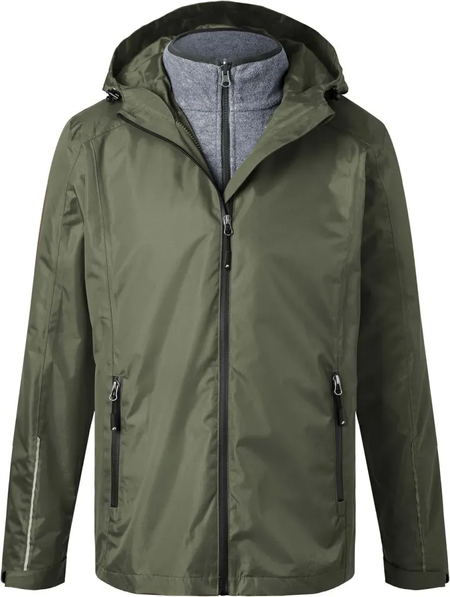 James & Nicholson Herren 3-in-1 Jacke Winter-Jacke JN1154 olive/black L