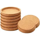 Korkuntersetzer Rund mit Rand, Kork Untersetzer Absorbierende HitzebestäNdige Runde Kork Untersetzer für die Meisten Tassen in Dem BüRo oder zu Hause (8PC-Khaki)