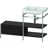 Duravit Happy D.2 Plus Möbelwaschtisch-Kombination HP4845N6969 120 x 49 cm, ohne Hahnloch, nussbaum gebürstet, mit Metallkonsole