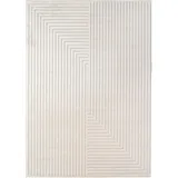 KADIMA DESIGN Teppich Outdoor Skandinavischer 3D-Design Wetterfest Waschbar Strapazierfähig Balkon Terrasse Creme 280x370 cm, – ENGADIN von Kadima Design