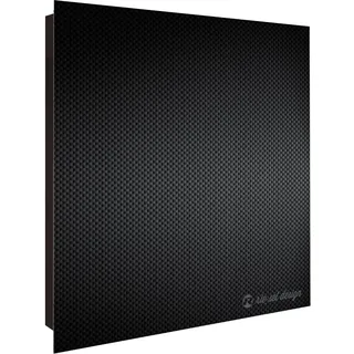 Riesel Design® Großer Schlüsselkasten aus Glas 30cm x 30cm mit edlem Design/Schlüsselkasten modern für Schlüsselaufbewahrung (Carbon)