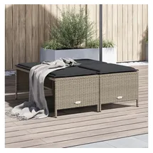 vidaXL Gartenhocker mit Kissen 145 x 145 x 145 cm hellgrau 4 St.