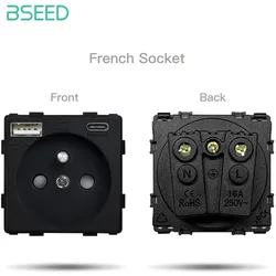 BSEED-Steckdoseneinsatz mit USB-A und USB-C Schwarz Nein