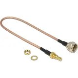 DeLock WLAN-Antennen Anschlusskabel [1x SMB-Buchse - 1x F-Stecker] 0.25m Braun