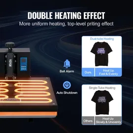 Vevor Wärmepresse 1700 W Leistung, Wärmepresse, schnelles Aufheizen, Hochdruck-Wärmepresse für T-Shirts, digitaler industrieller Sublimationsdr...