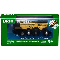 BRIO Spiel Goldene Batterielok mit Licht und Sound