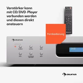 Auna Art22 Amplifier DAB+ Radio – 2x60 W, Optische & Koaxiale Eingänge, FM-Tuner, CD/DVD-Wiedergabe, Fernbedienung...