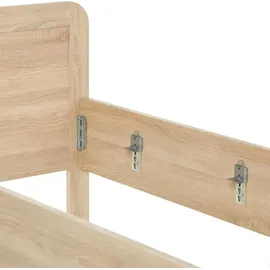 Homestyle4u Komfortbett 120x200 mit Lattenrost Bett Senioren Seniorenbett Massiv extra hoch 3119 - Naturbelassen