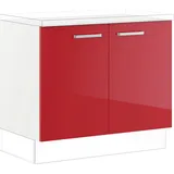 IMPULS KÜCHEN Spülenunterschrank »"Turin", Breite/Höhe: 100/72,3 cm«, vormontiert, mit Drehtüren, Rot Hochglanz, , 82328039-0 B/H/T: 100 cm x 72,3 cm x 57,9 cm