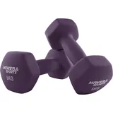 Miweba Sports Kurzhantel Gymnastikhanteln NKH100 - 9 Gewichtsklassen, (Set, Hanteln, Kurzhanteln, Gymnastikhanteln, Hantelset), Aerobic Hantel Set Kurzhantel Fitnesshanteln Gewichte lila 2 x 5,0 kg