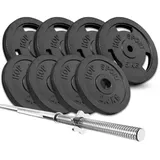 Hop-Sport 39 KG Gusseisen Langhantelset Hantel Set Langhantel Stange Gewichte