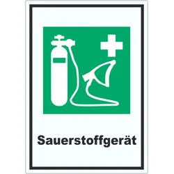 Sauerstoffgerät Aufkleber A9 (37x52mm)
