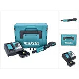 Makita DWR 180 RA1J Akku Ratschenschrauber 18 V 47,5 Nm 1/4" 3/8" + 1x Akku 2,0 Ah + Ladegerät + Makpac