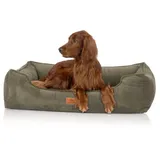 Knuffelwuff orthopädisches Hundebett aus Cord mit Handwebcharakter Nunavut khaki XL