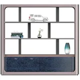 JV Möbel Vitrine Eleganter Vitrinenschrank 200 x 36 x 180 cm Beige/Blau
