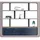 JV Möbel Vitrine Eleganter Vitrinenschrank 200 x 36 x 180 cm Beige/Blau