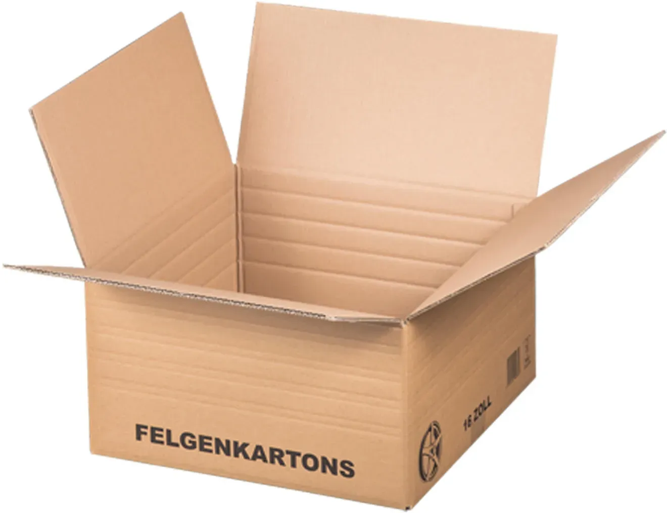 Felgenkarton für 16 Zoll - 445x445x(92)-240mm mit variabler Höhe 2-wellig