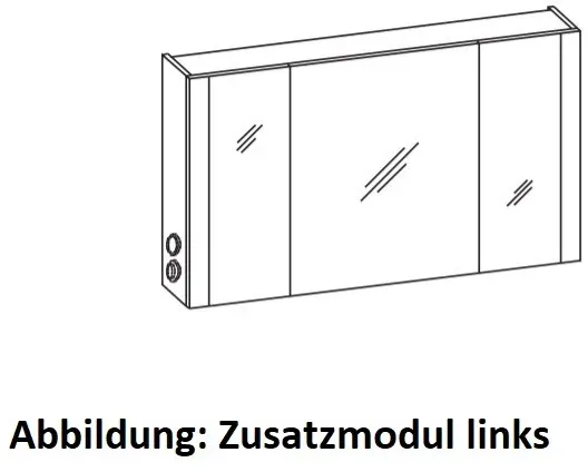 Artiqua LED-Spiegelschrank, Eiche Weiß quer NB, 071-SET-4-12-UN-440 071-SET-4-12-UN-440