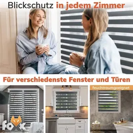 Foxx Doppelrollo Klemmfix 85 x 140 cm Braun