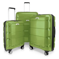 HAUPTSTADTKOFFER - Britz - 3er Koffer-Set Trolley-Set Rollkoffer Reisekoffer Erweiterbar, TSA, 4 Rollen, (S, M & L), Hellgrün