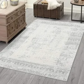 Carpet City "ANTIK232", grau, B:160cm H:10mm L:230cm, Polyester, Teppiche, Kurzflor, 3D-Optik, Klassisch-Modern für Wohnzimmer, Schlafzimmer