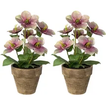 Creativ deco Winterliche Kunstpflanze 28 cm lila