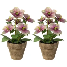Creativ deco Winterliche Kunstpflanze 28 cm lila