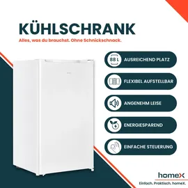 Homex CS1016 Kühlschrank (88 l, 850 mm hoch, Weiß)