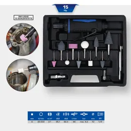 BRILLIANT TOOLS Mini Druckluft-Stabschleifer-Satz 15-tlg.